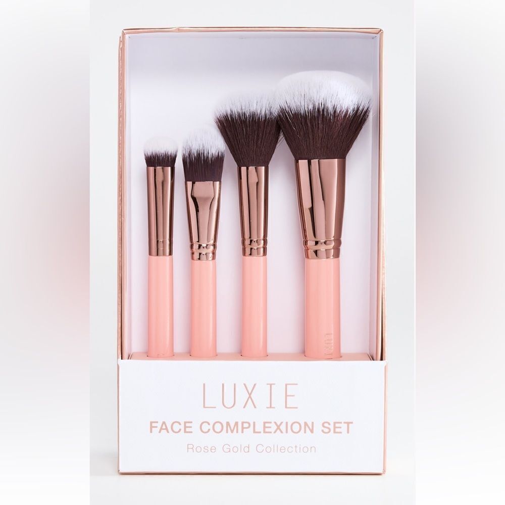 NEW Luxie Face Complexion Brush Set Rose Gold